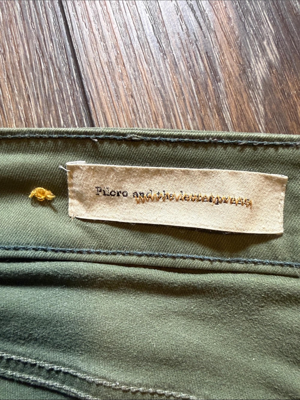 Anthropologie Olive Green Cropped Distressed Jeans - Picture 5 of 6